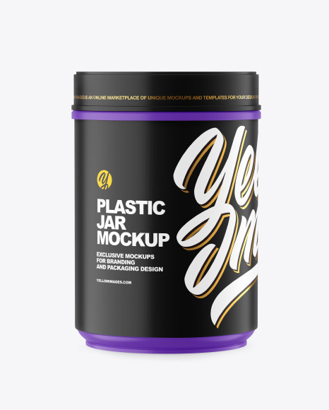 Matte Plastic Jar Mockup - 250ml+Matte+Plastic+Jar+Mockup+In+Jar+Mockups+On+Yellow+Images