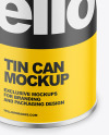 Tin Can with Paper Finish Mockup