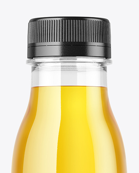 Clear Plastic Apple Juice Bottle Mockup