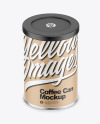 Coffee Tin Can with Kraft Finish Mockup