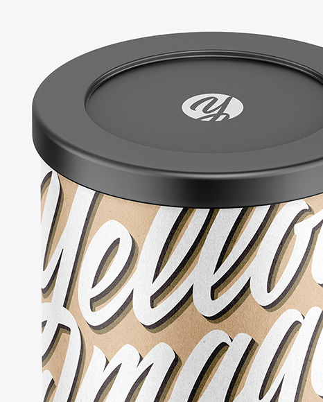 Coffee Tin Can with Kraft Finish Mockup