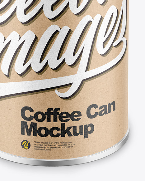 Coffee Tin Can with Kraft Finish Mockup