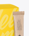 Kraft Stick Sachet w/ Paper Box Mockup