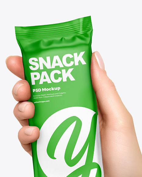 Matte Snack Bar in a Hand Mockup