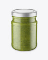 Glass Jar with Pesto Sauce Mockup