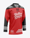 Lace Neck Hockey Jersey Mockup