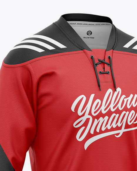 Lace Neck Hockey Jersey Mockup