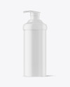 Matte Cosmetic Bottle with Pump Mockup