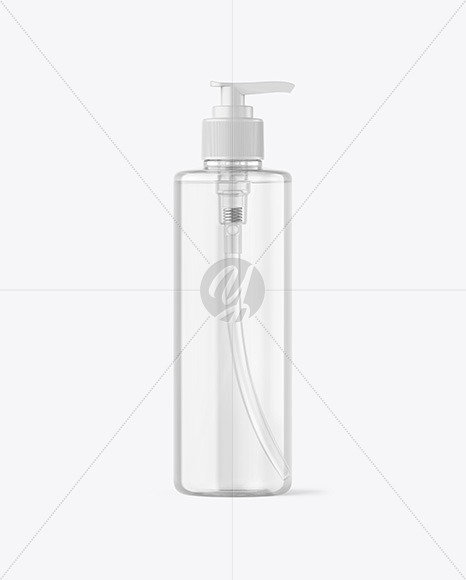 500ml Clear Cosmetic Bottle with Pump Mockup