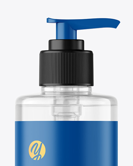500ml Clear Cosmetic Bottle with Pump Mockup 500ml Clear Cosmetic Bottle with Pump Mockup