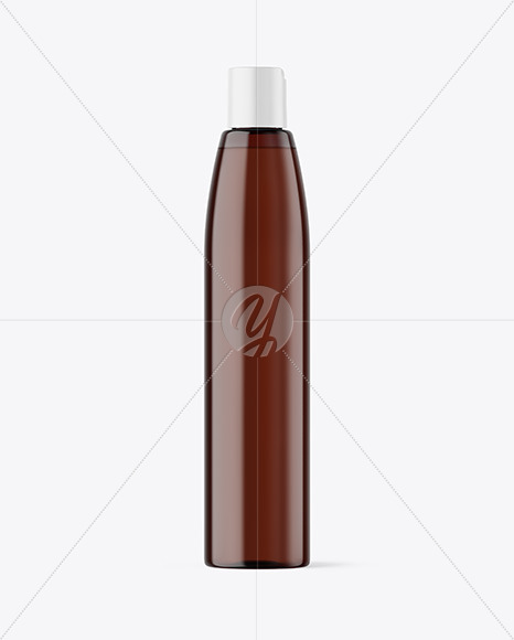 Amber Plastic Bottle Mockup