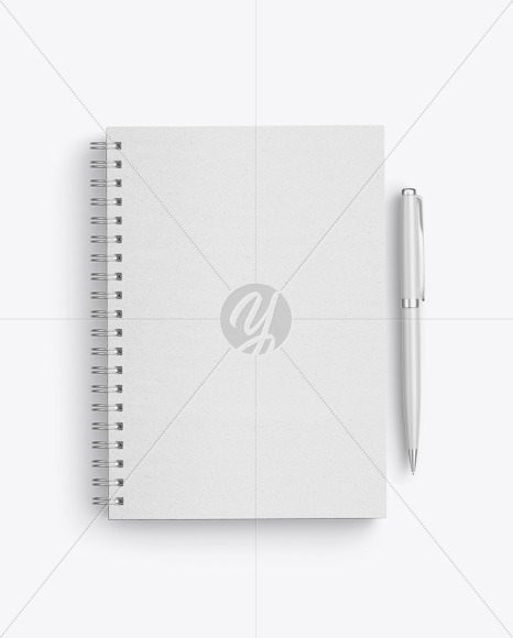 Kraft Notebook With Pen Mockup