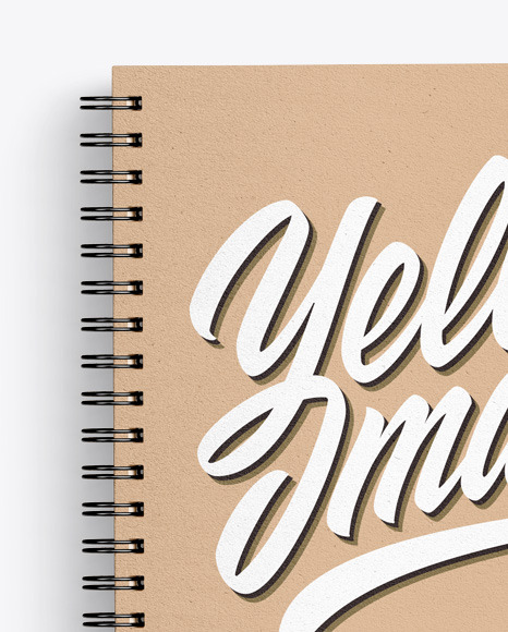 Kraft Notebook With Pen Mockup