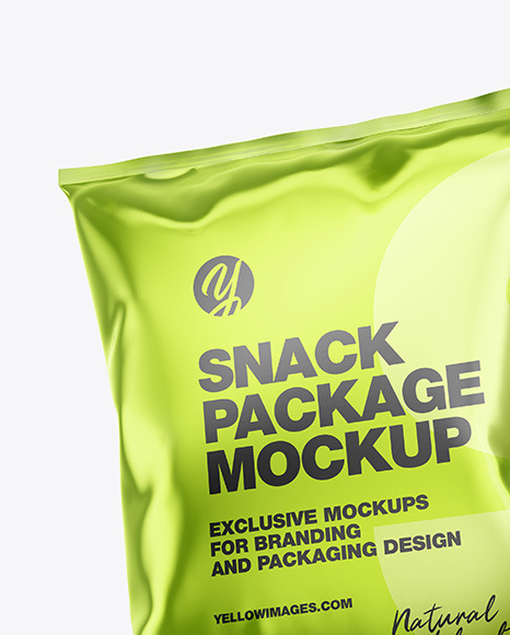 Two Glossy Metallic Snack Packages Mockup