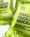 Two Glossy Metallic Snack Packages Mockup