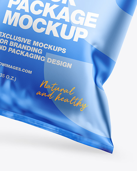 Two Matte Metallic Snack Packages Mockup