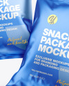 Two Matte Metallic Snack Packages Mockup