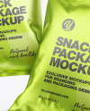 Two Matte Metallic Snack Packages Mockup