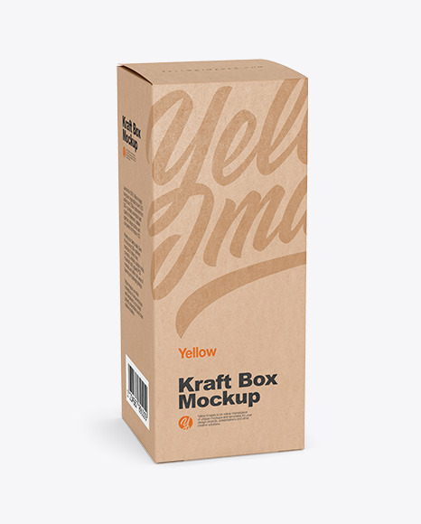 Kraft Stick Sachet w/ Kraft Box Mockup