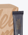 Kraft Stick Sachet w/ Kraft Box Mockup