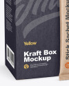 Kraft Stick Sachet w/ Kraft Box Mockup