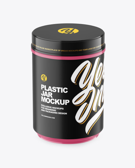 Glossy Plastic Jar Mockup