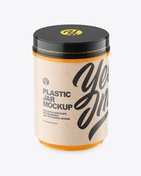 Glossy Plastic Jar Mockup