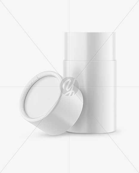 Opened Matte Paper Tube Mockup