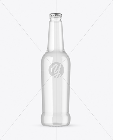 Clear Glass Tonic Water Bottle Mockup