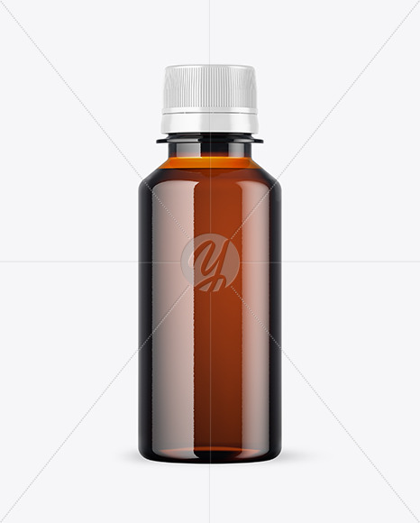 Amber Plastic Bottle Mockup