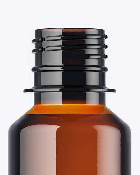 Amber Plastic Bottle Mockup