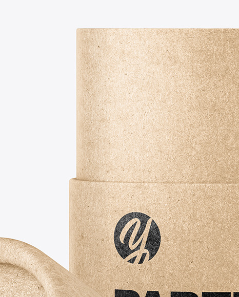 Opened Kraft Paper Tube Mockup