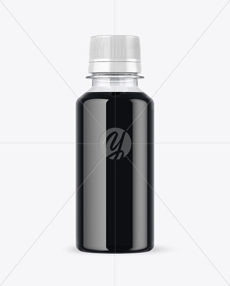 Clear Plastic Bottle with Dark Drink Mockup Clear Plastic Bottle with Dark Drink Mockup