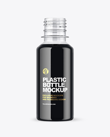 Clear Plastic Bottle with Dark Drink Mockup