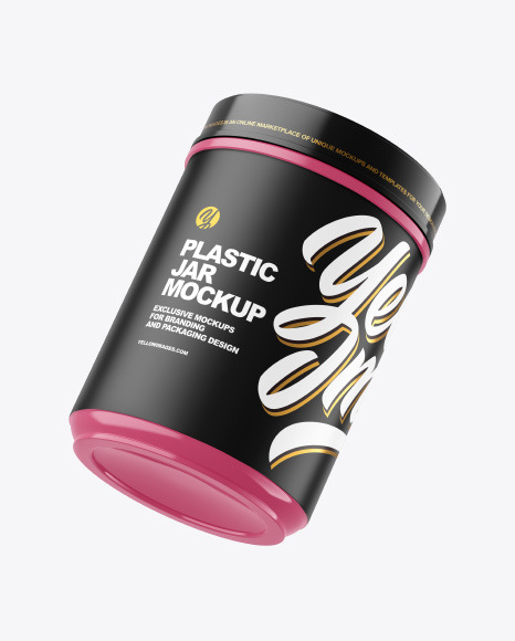 Glossy Plastic Jar Mockup - Glossy+Plastic+Jar+Mockup+In+Jar+Mockups+On+Yellow+Images+Object