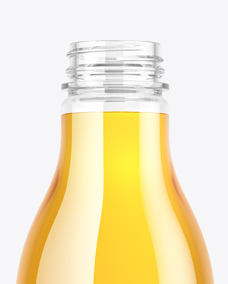 Clear Plastic Apple Juice Bottle Mockup