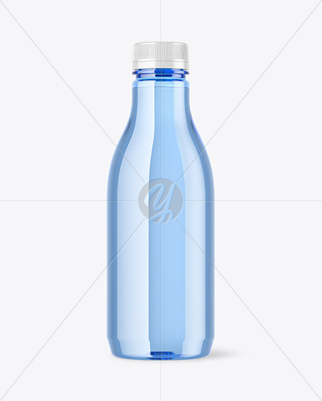 Blue Plastic Water Bottle Mockup