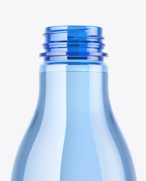 Blue Plastic Water Bottle Mockup