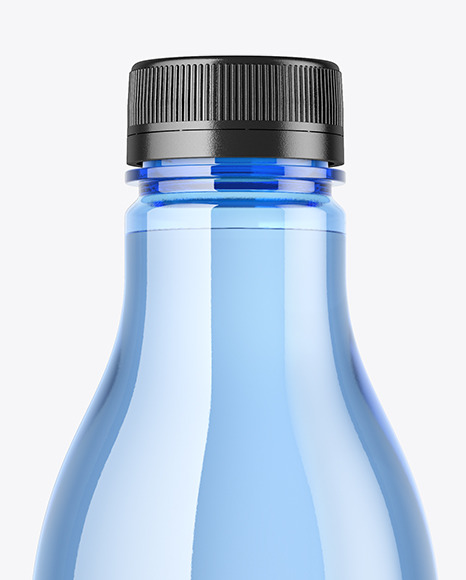 Blue Plastic Water Bottle Mockup