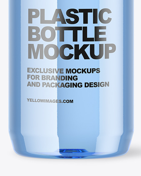 Blue Plastic Water Bottle Mockup