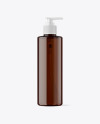 500ml Amber Cosmetic Bottle with Pump Mockup