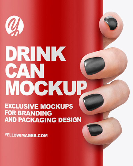 Aluminium Can With Matte Finish in a Hand Mockup