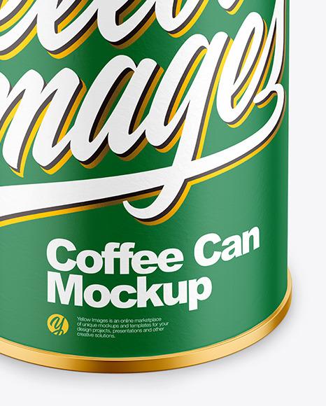 Coffee Tin Can with Paper Finish Mockup