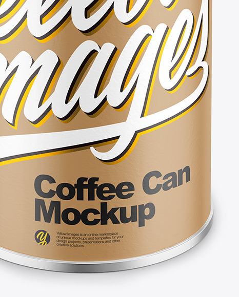 Coffee Tin Can with Paper Finish Mockup