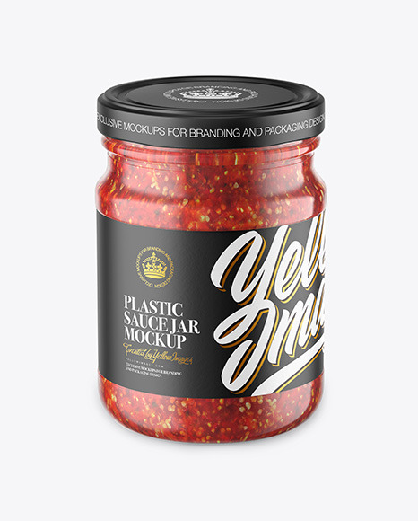 Glass Jar With Chili Sauce Mockup