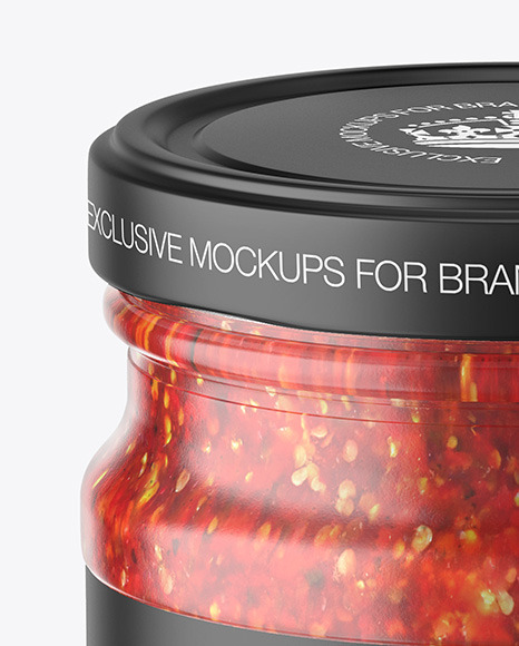 Glass Jar With Chili Sauce Mockup