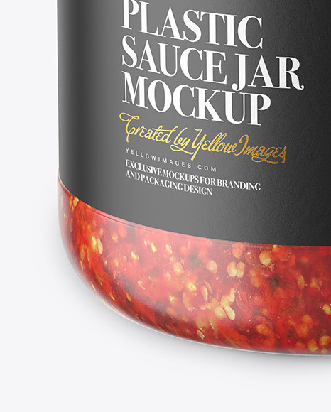 Glass Jar With Chili Sauce Mockup