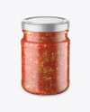 Glass Jar With Salsa Sauce Mockup