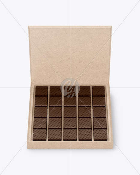 Kraft Paper Box of Chocolate Sweets Mockup