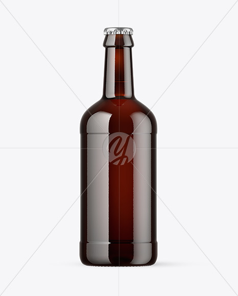 Dark Amber Glass Beer Bottle Mockup